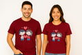 Adorable Holding a Red Heart Valentine's Couple T-Shirt