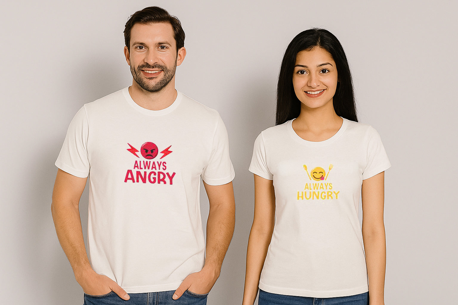 Always Angry Always Hungry Couple T shirt