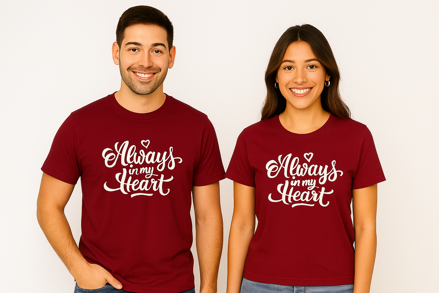 Always In My Heart Couple T-Shirt