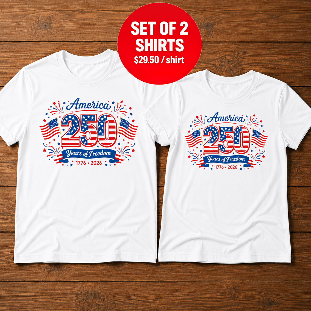 America 250 Years Of Freedom Patriotic 4th Of July T-Shirt
