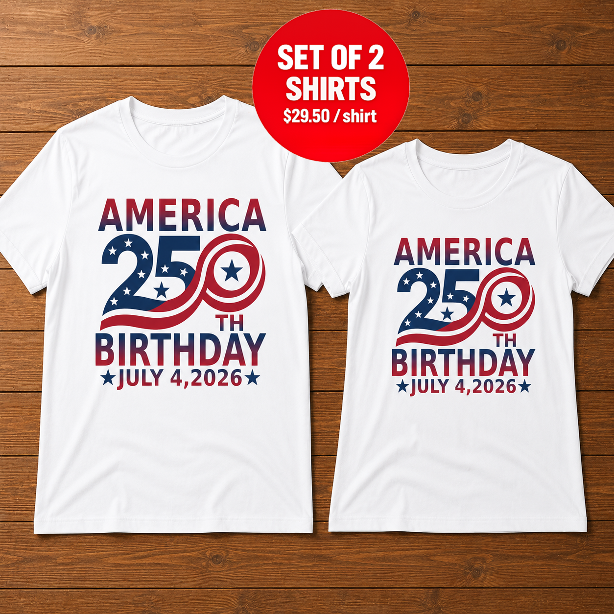 America 250th Birthday July 4 2026  T-Shirt