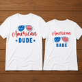 American Dude American Babe 4th Of July Matching Couple T-Shirt