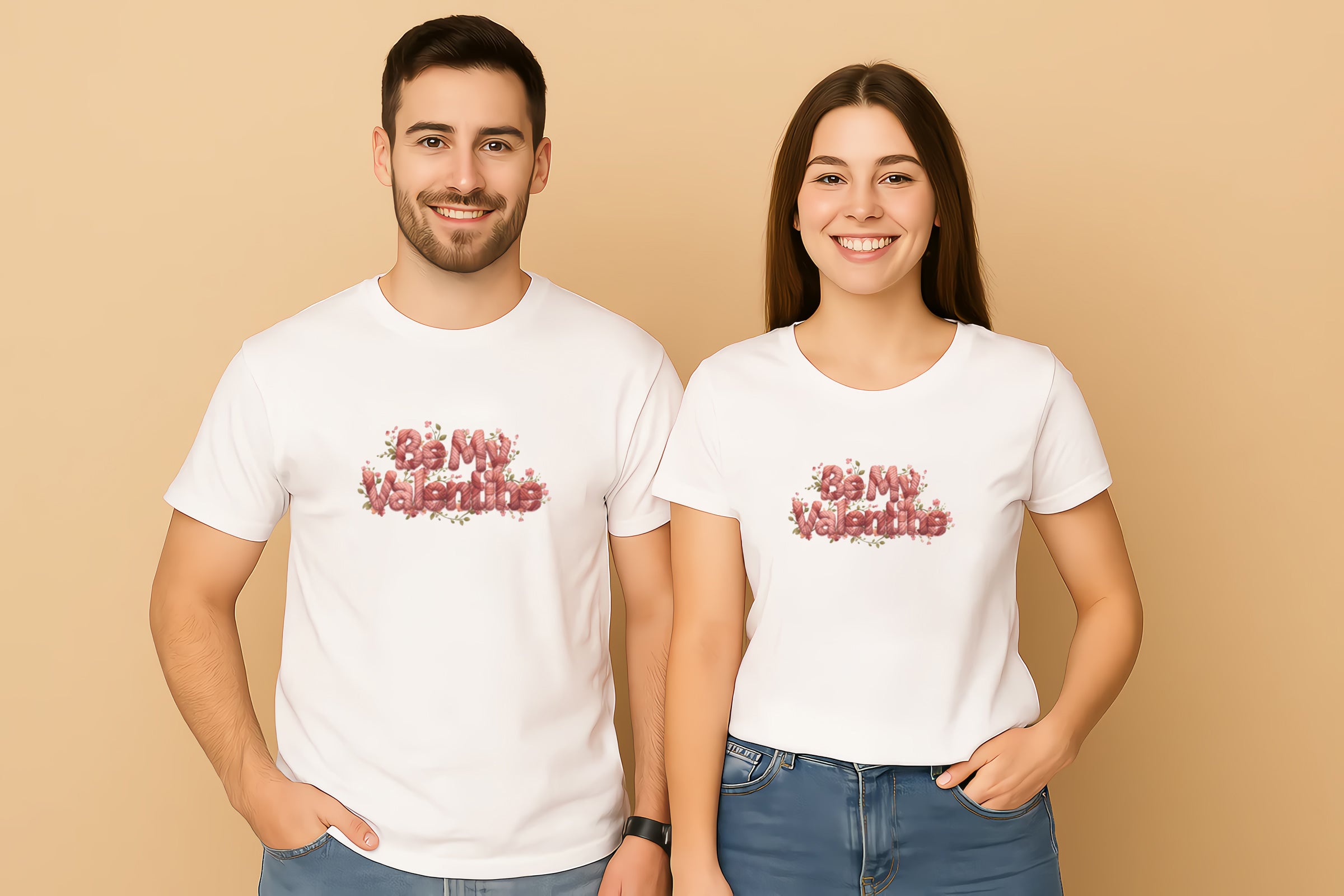 Be My Valentine Heart Roses Couple T-Shirt