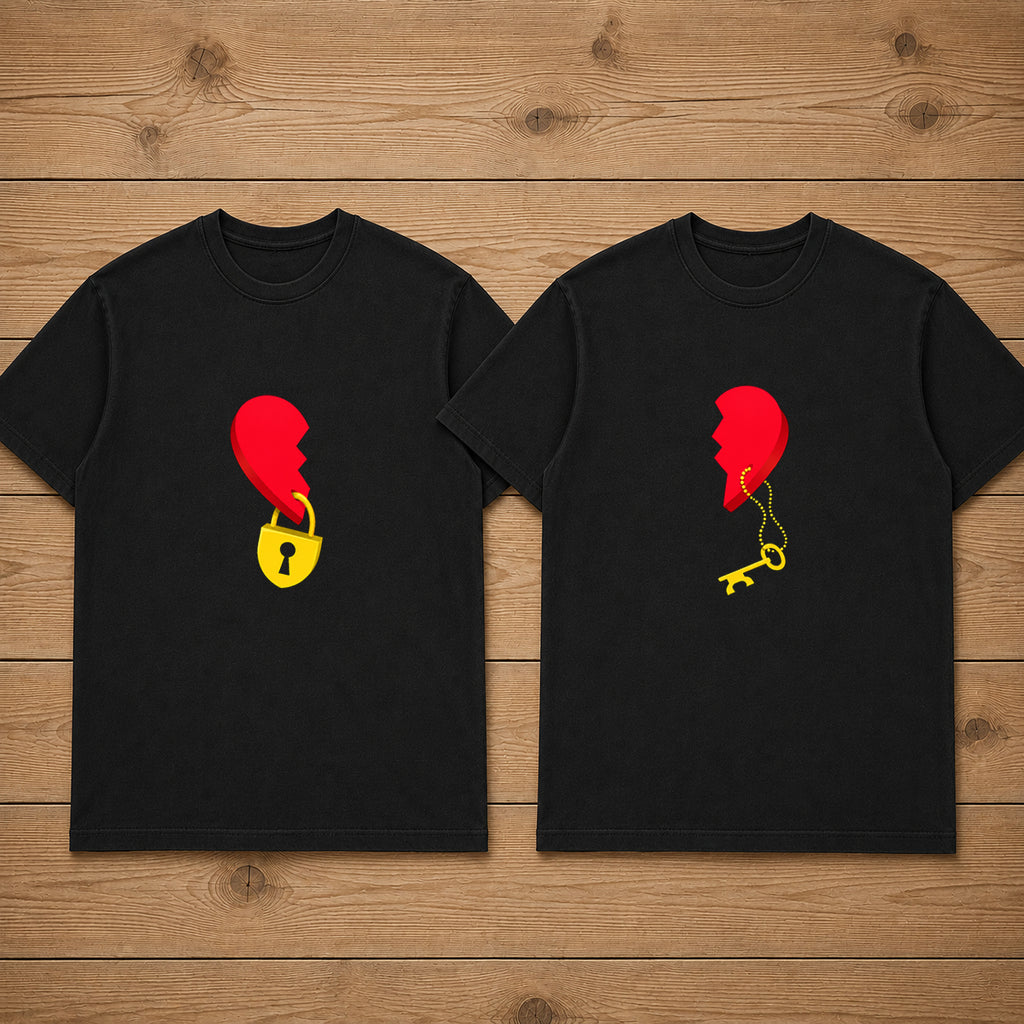 Be the key or the lock Half  Heart Couple T Shirt