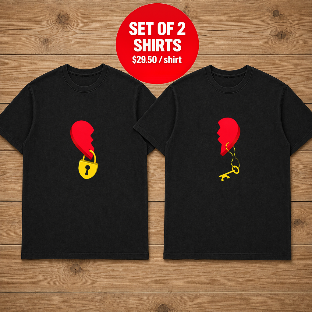 Be the key or the lock Half  Heart Couple T Shirt