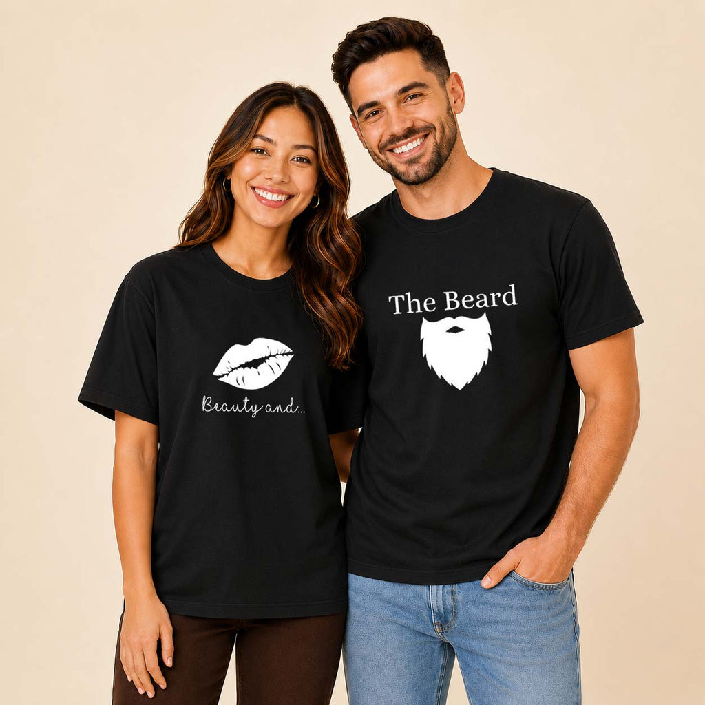 Beauty And The Beard Matching Couple T-Shirt