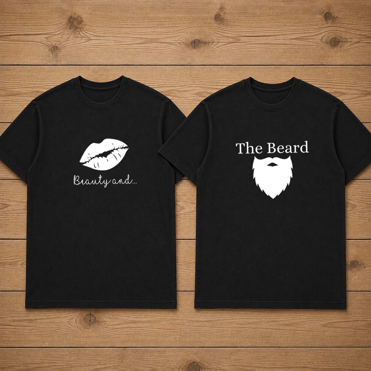 Beauty And The Beard Matching Couple T-Shirt