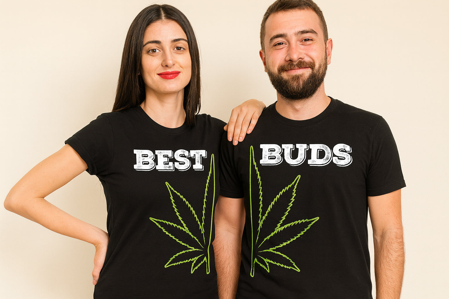 Best Buds Cannabis Marijuana Couple T-Shirt