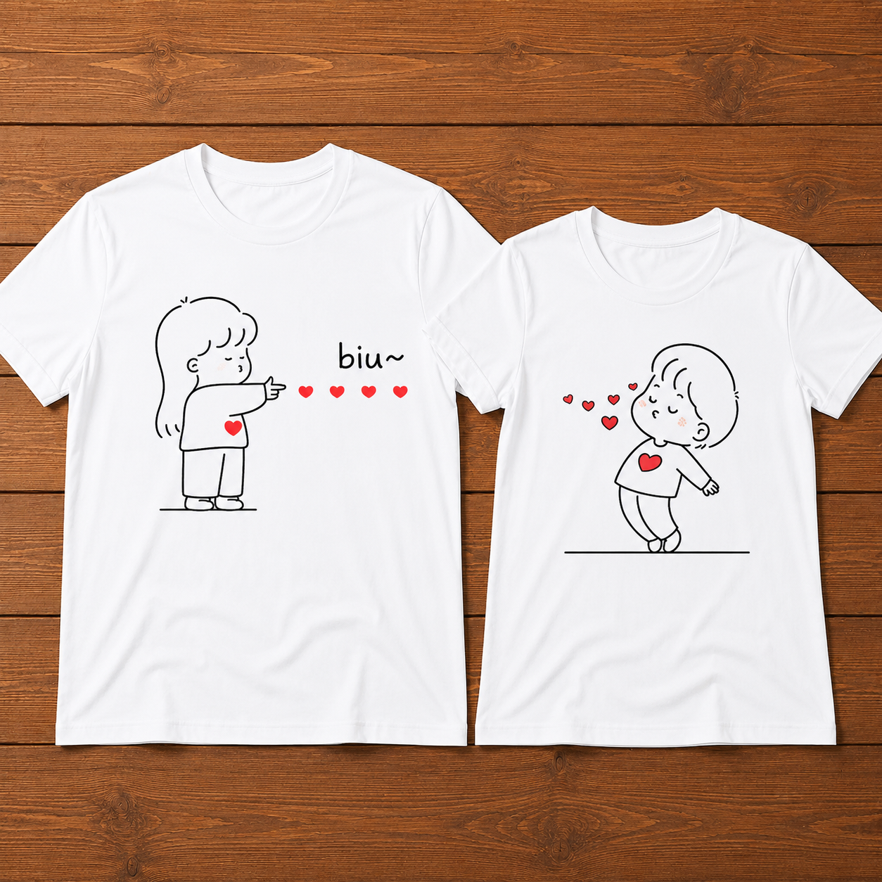 Biu Love Gun Couple T-Shirt