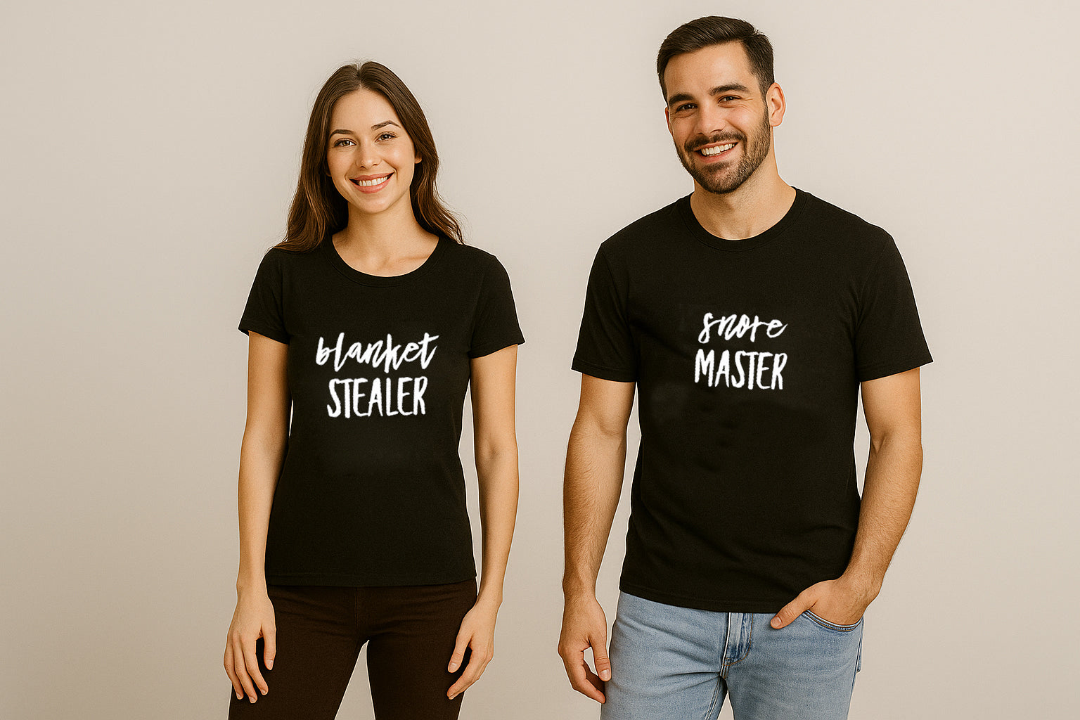 Blanket Stealer Snore Master Couple T Shirt