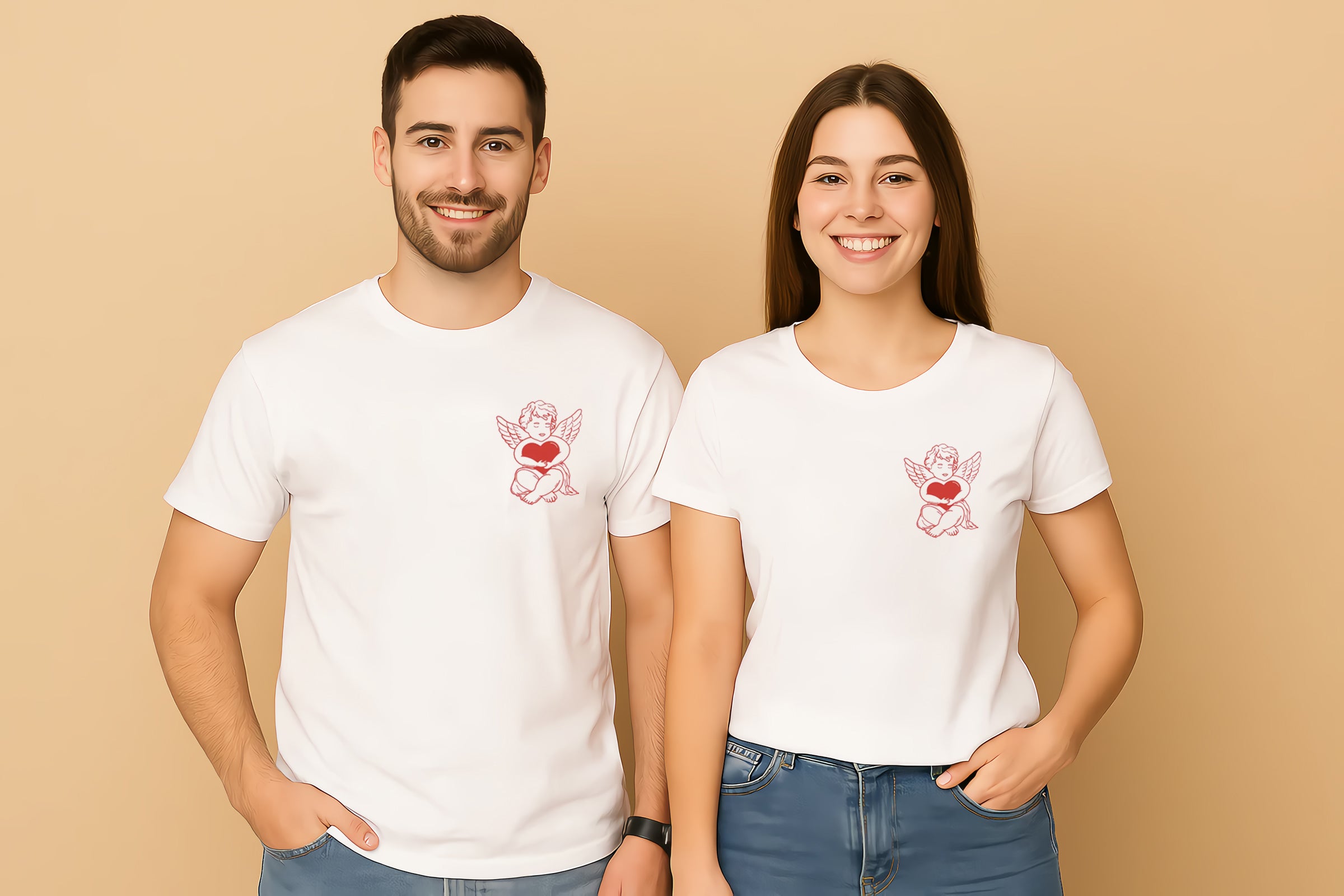 Blowing Bubble Cupid Couple T-Shirt