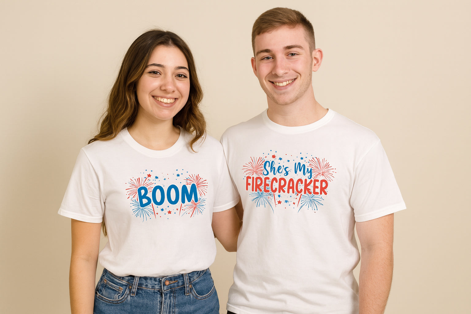 Boom Shes My Firecracker Couple T Shirt