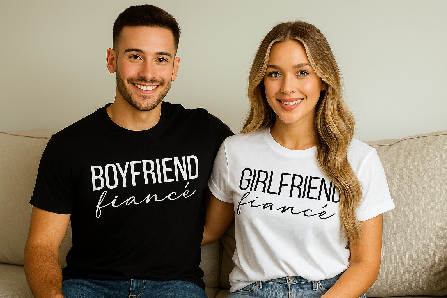 Boyfriend Girlfriend Fiance Couple T Shirt