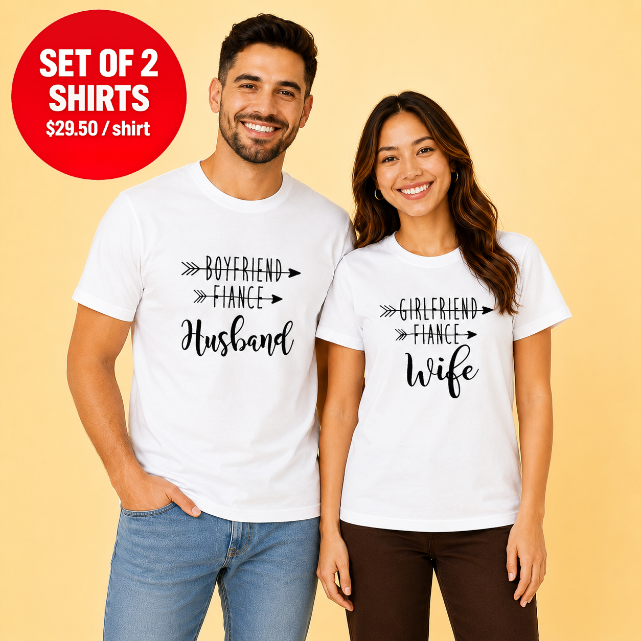 Boyfriend Girlfriend Fiance Couple T Shirt