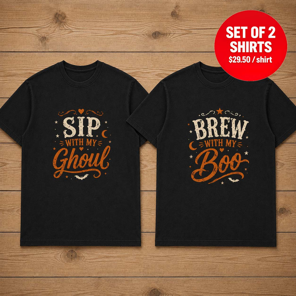 Brew With My Boo Sip With My Boo Matching Couple T-Shirt