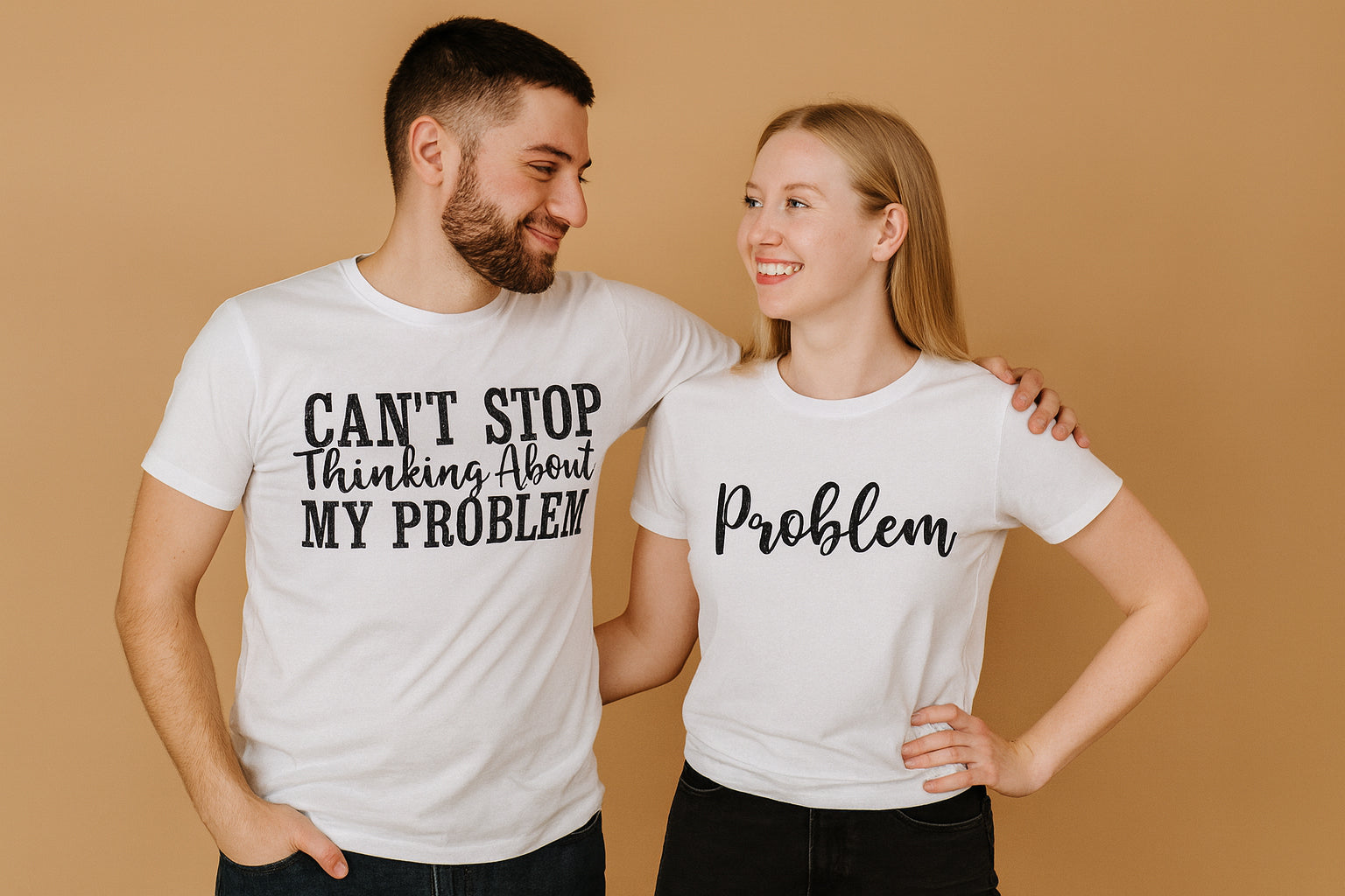 Can't Stop Thinking About MY PROBLEM Couple T Shirt