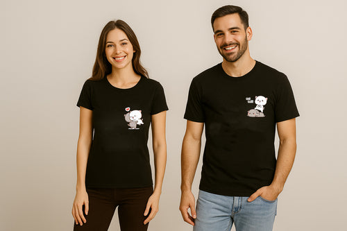 Cat Heart Couple T Shirt