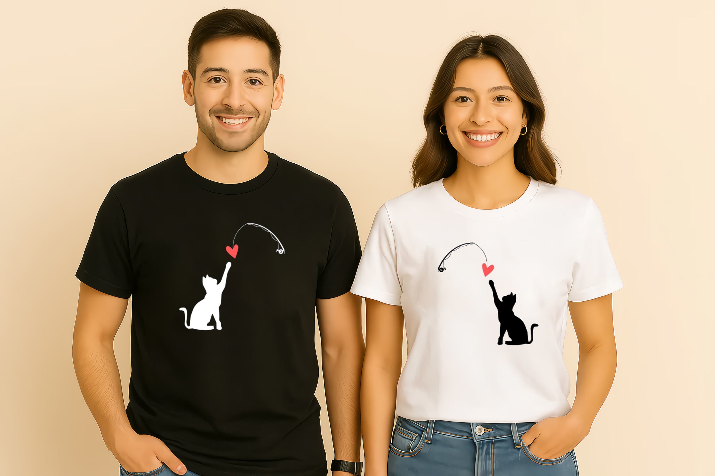 Cat Lover Couple T-Shirt