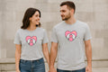 Cat Paws Heart Sign Couple T-Shirt