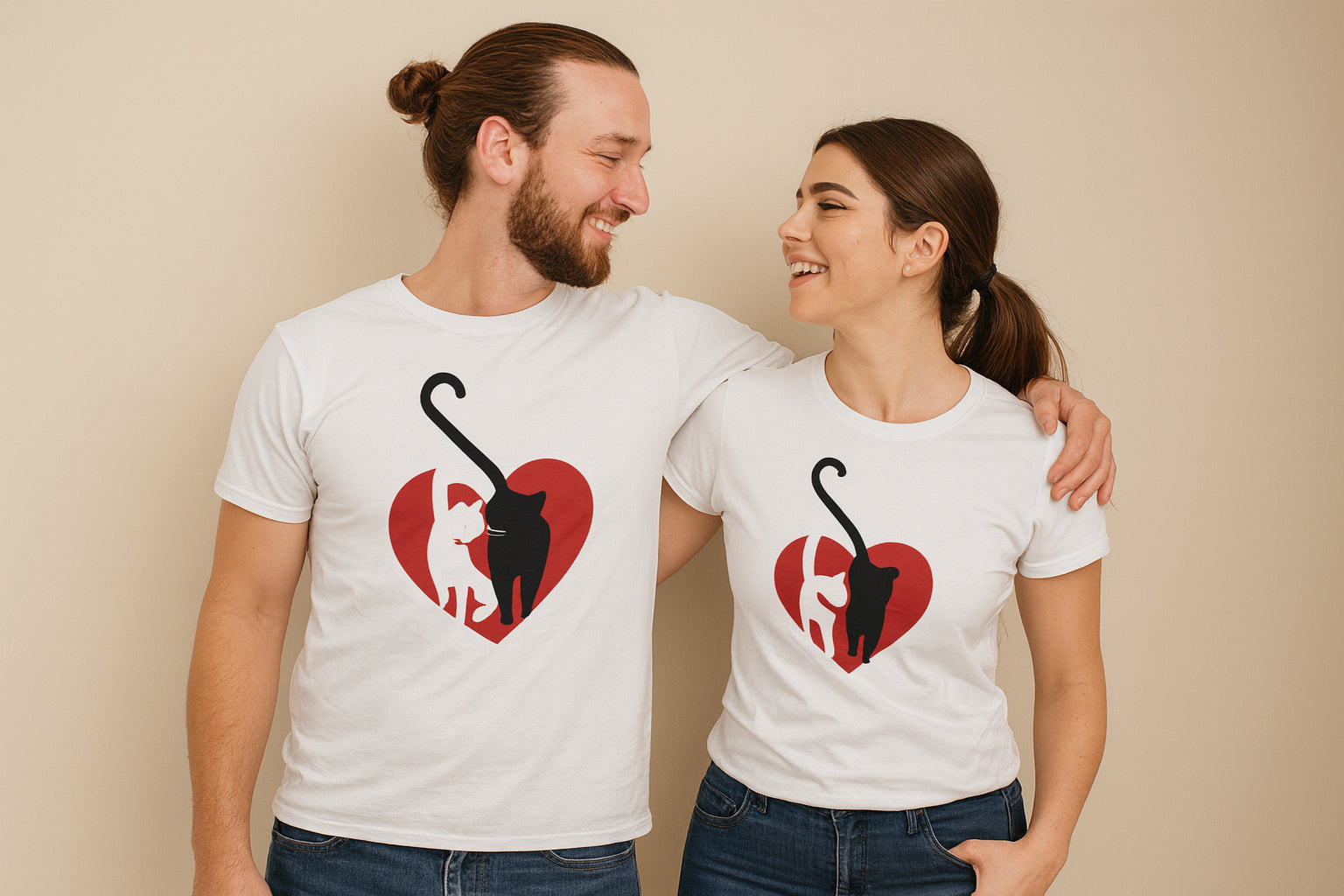 Cat's Love Couple T Shirt