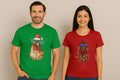 Chicken Christmas Couple-T-Shirt