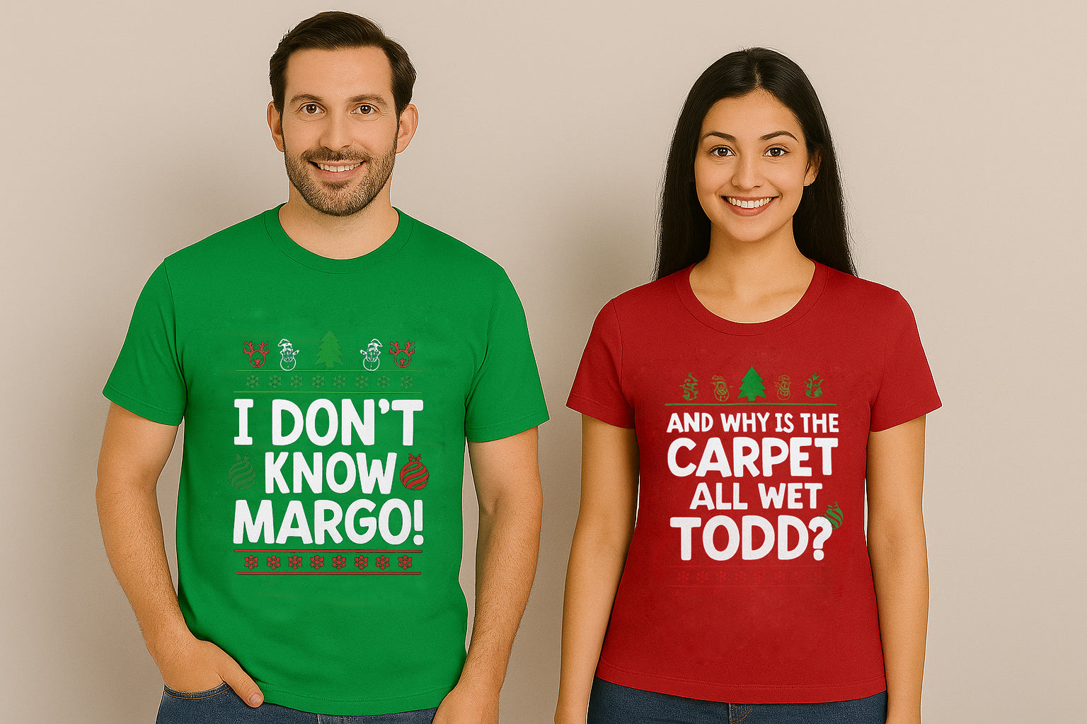 Christmas Vacation Todd And Margo Matching Couple T Shirt