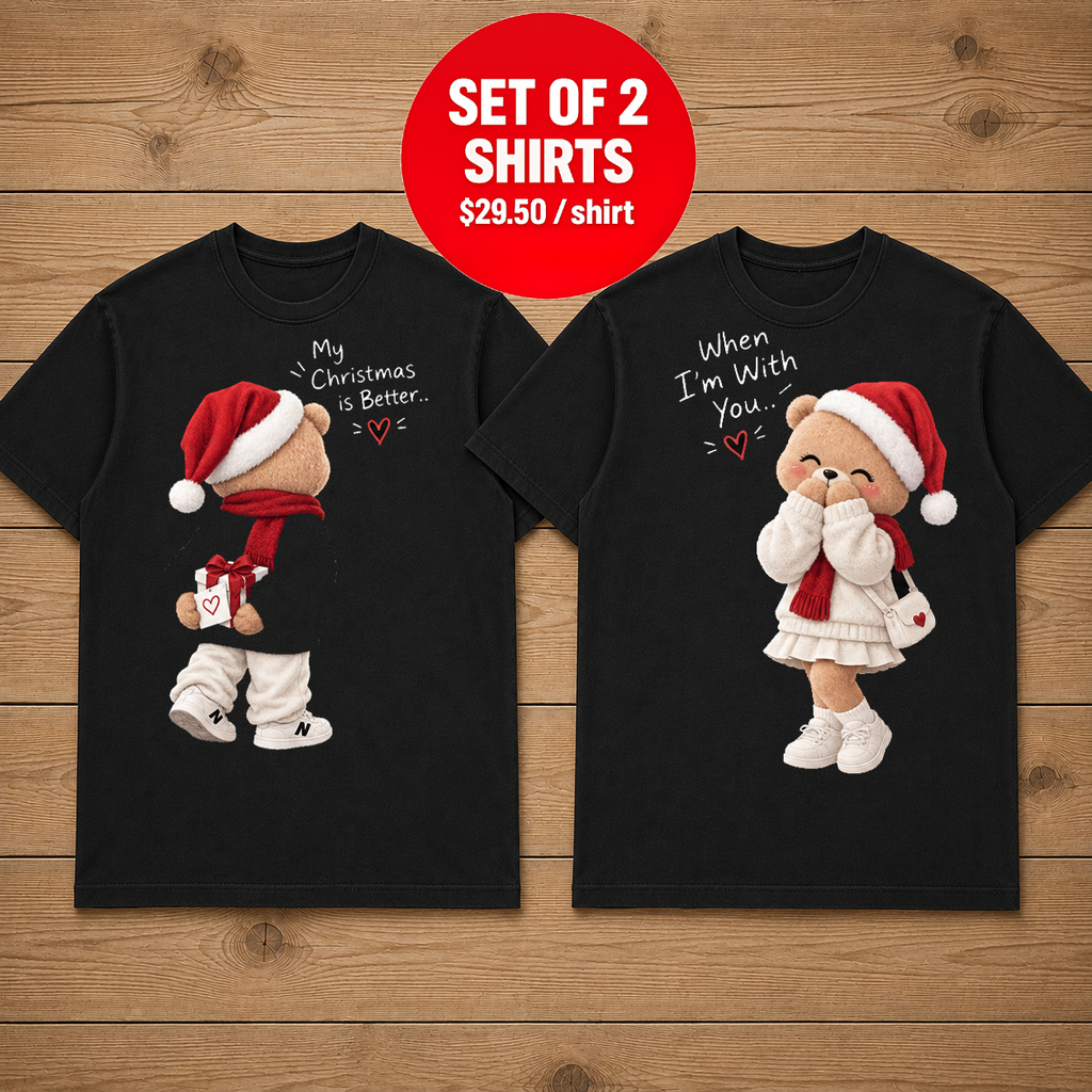 Christmas Bear Couple Tshirt