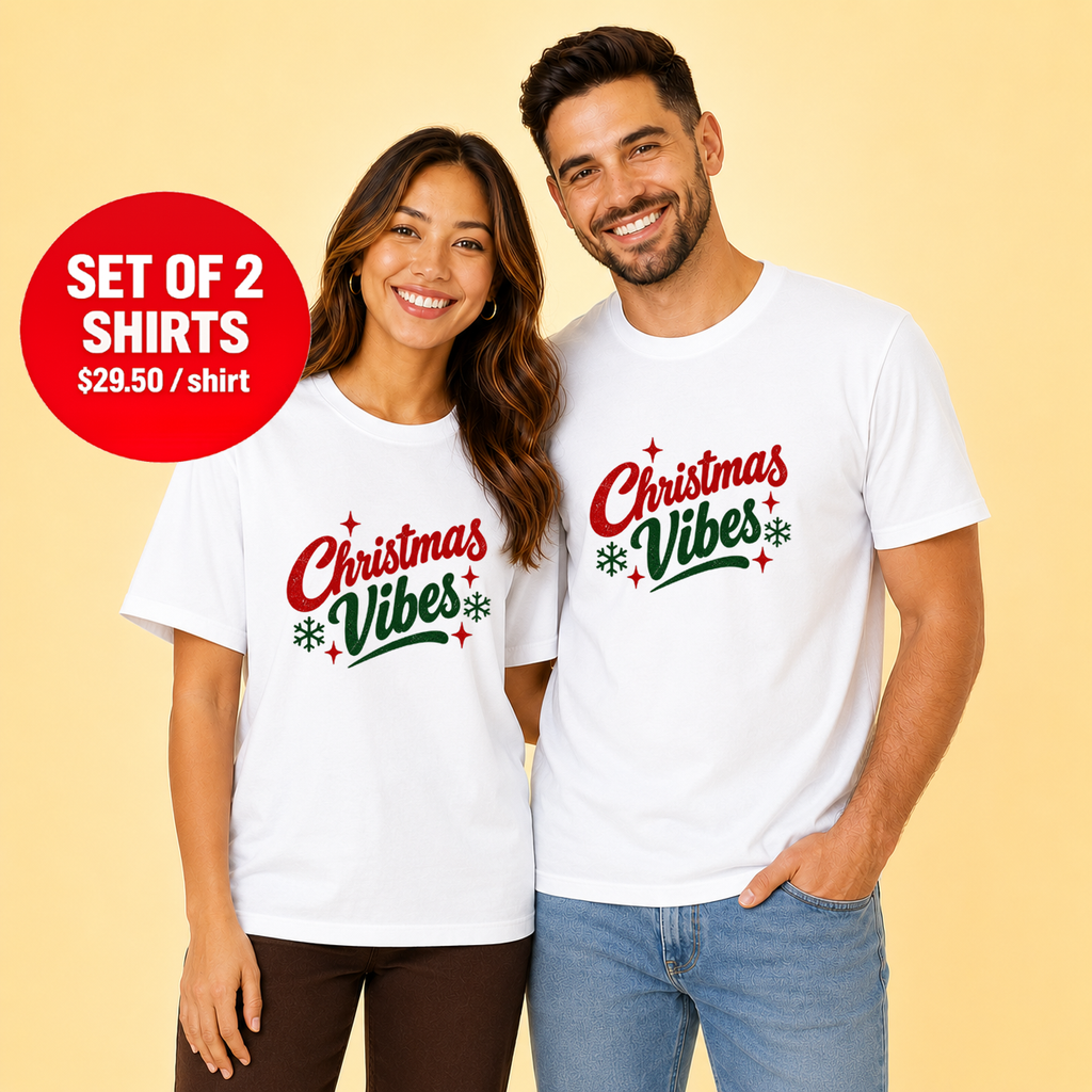Christmas Vibes Couple T-Shirt