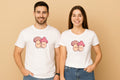 Cute Hugging Mushroom Toadstool Couple T-Shirt