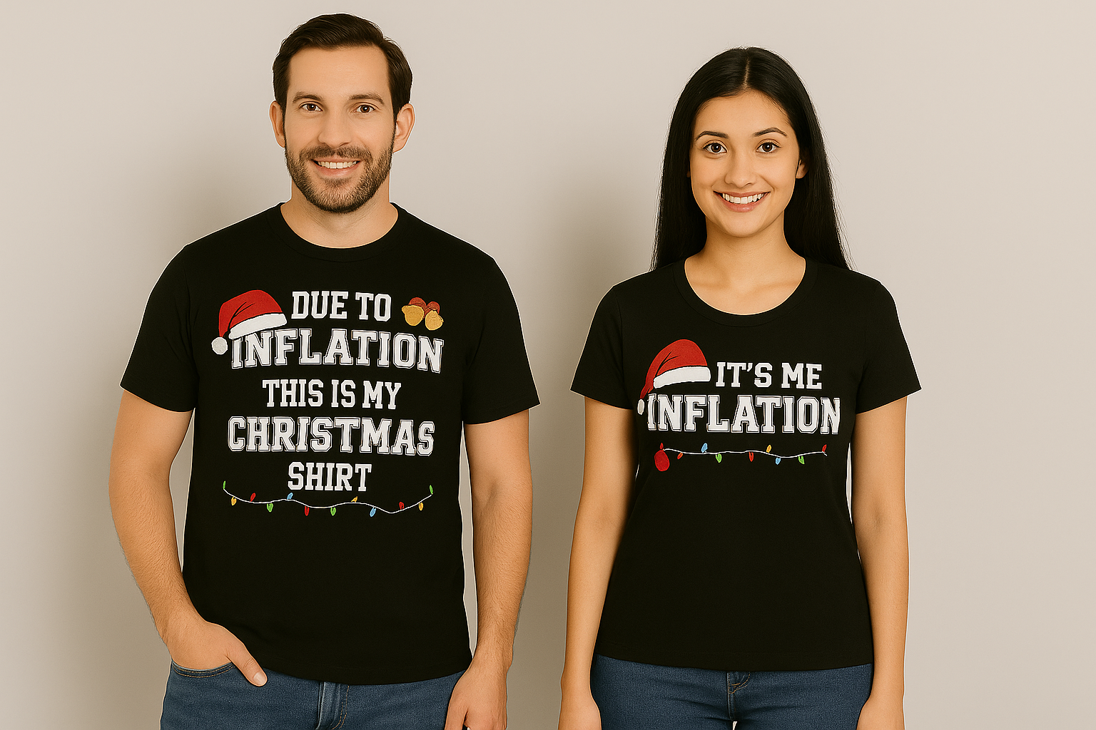 Due To Inflation Couples Christmas T Shirt