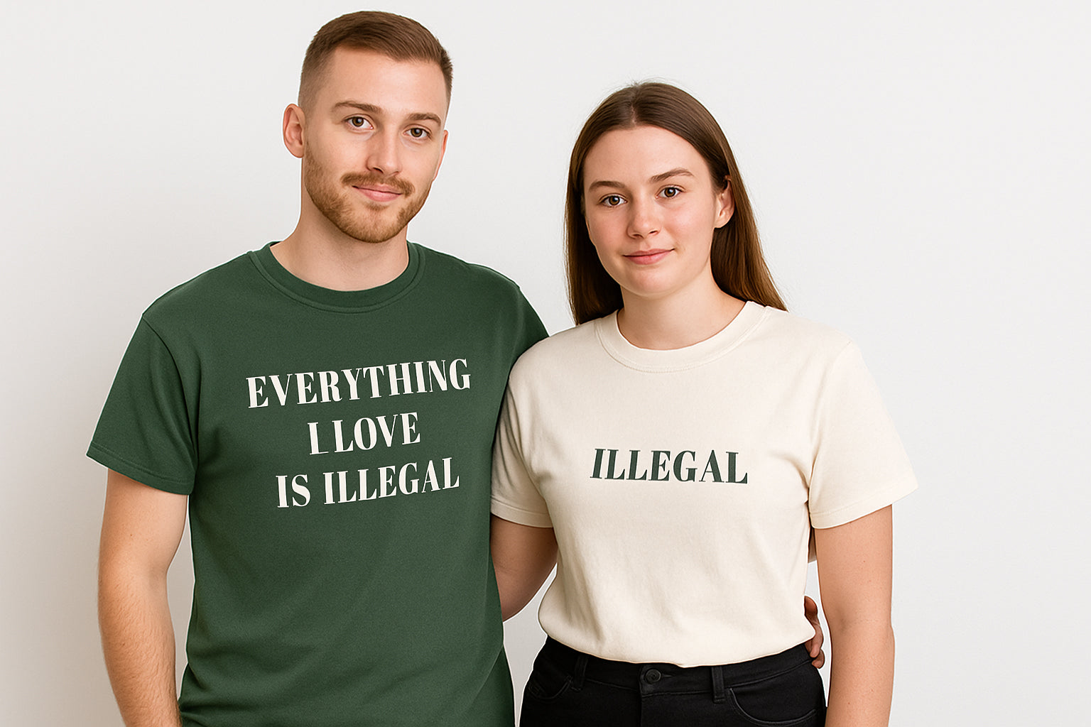 Everything I Love Is Illegal Couple T Shirt