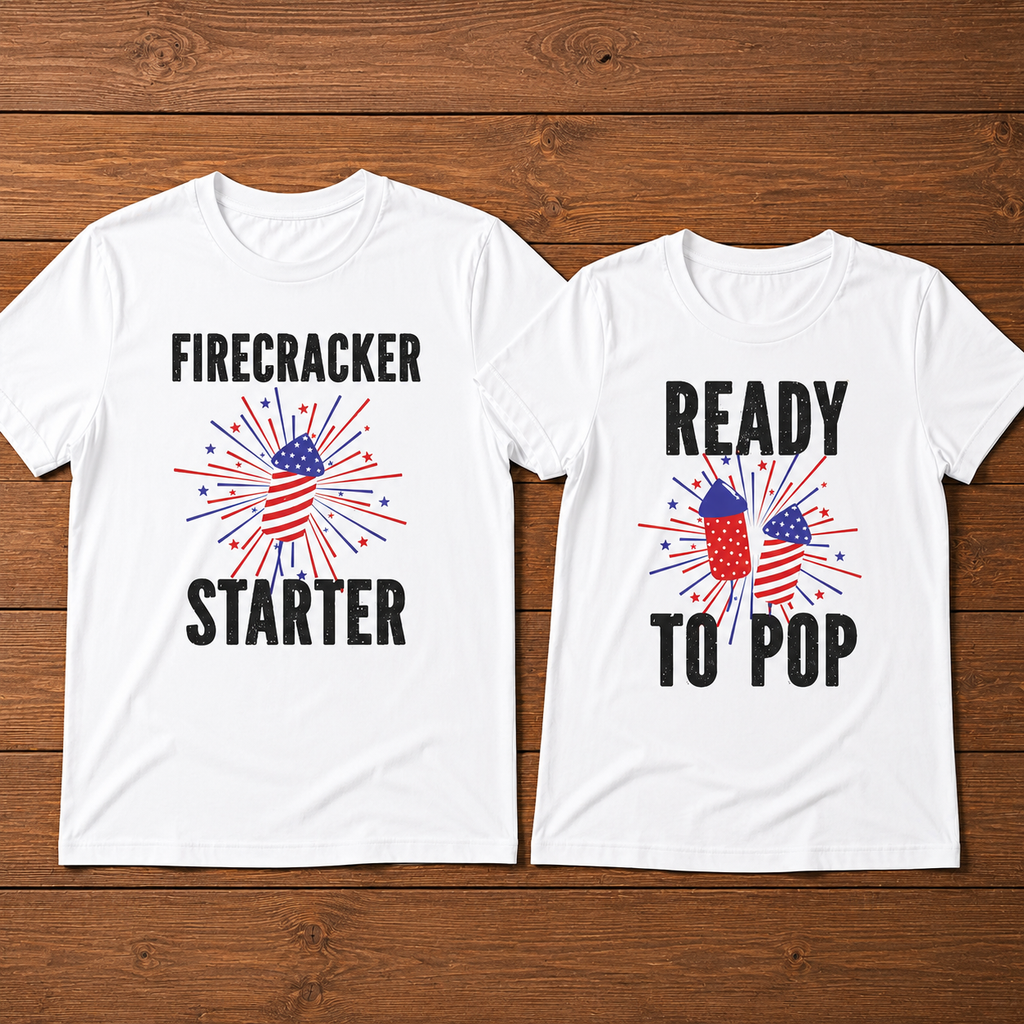 Firecracker Starter Ready To Pup Up Couple 4th Of July T-Shirt