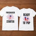 Firecracker Starter Ready To Pup Up Couple 4th Of July T-Shirt