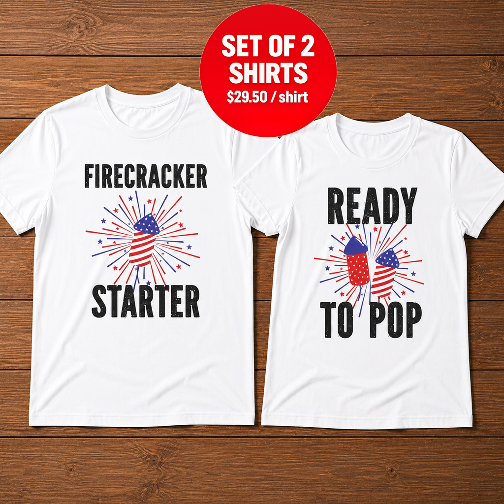 Firecracker Starter Ready To Pup Up Couple 4th Of July T-Shirt