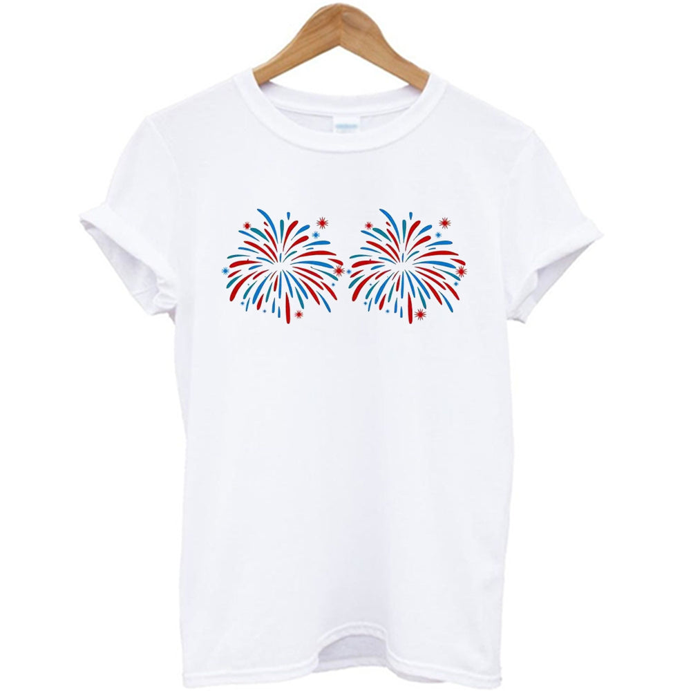 Just Here For The Fireworks 4th of July Matching Couple T-Shirt