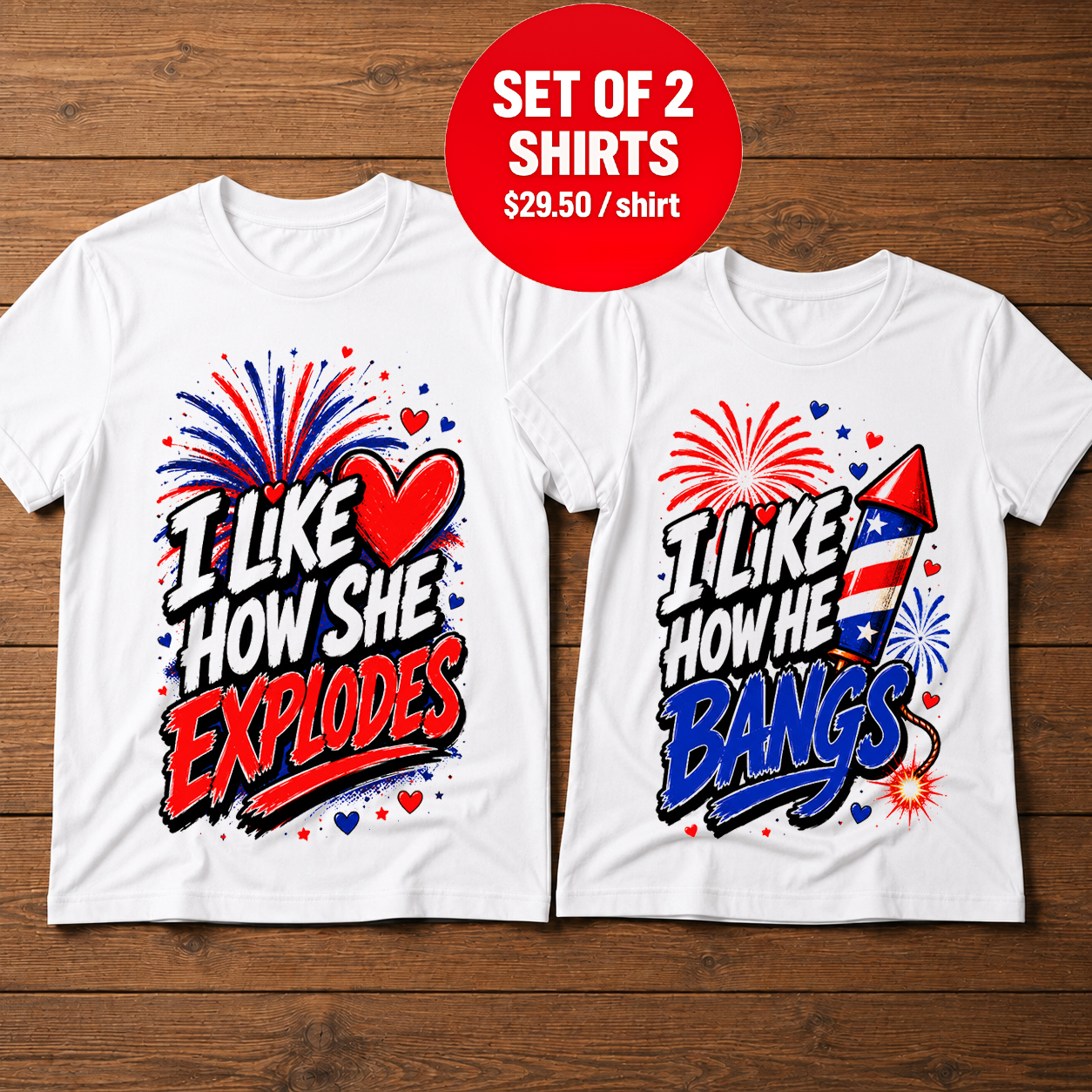 Fireworks Couple T-shirt