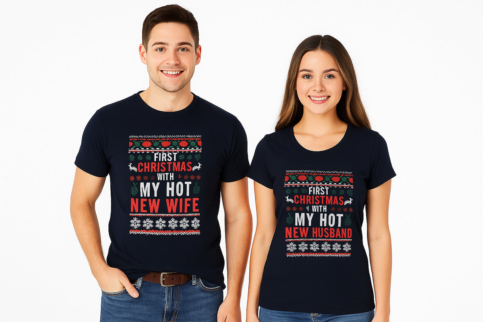 First Christmas with My Hot New Husband Wife Couple T Shirt