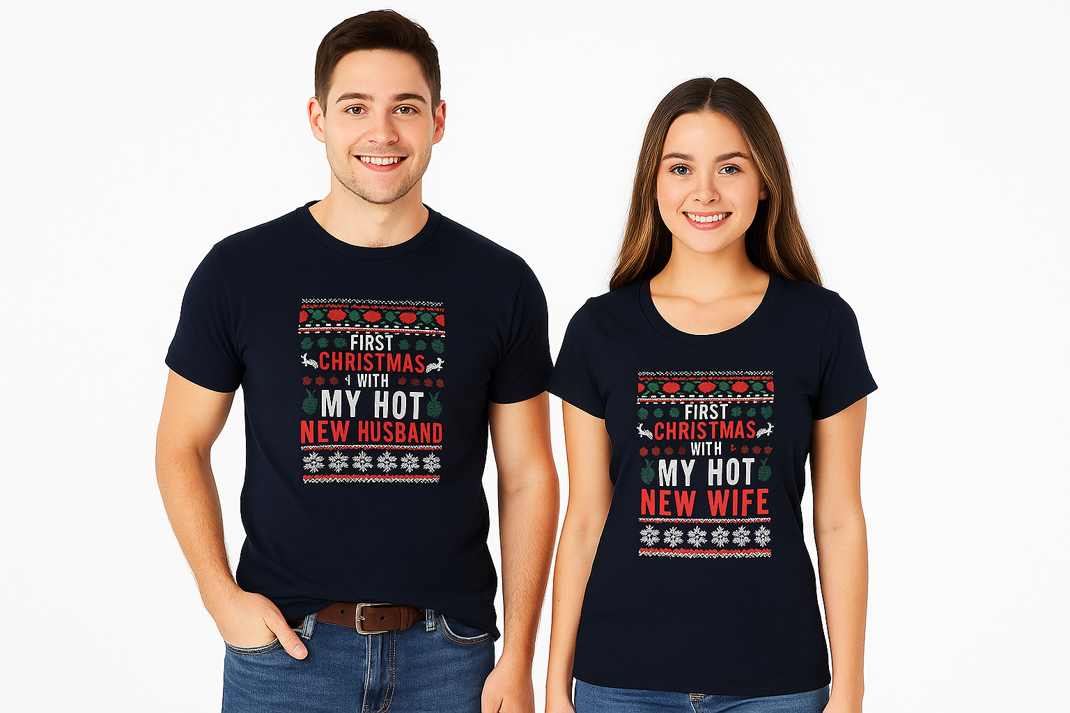 First Christmas with My Hot New Husband Wife Couple T Shirt
