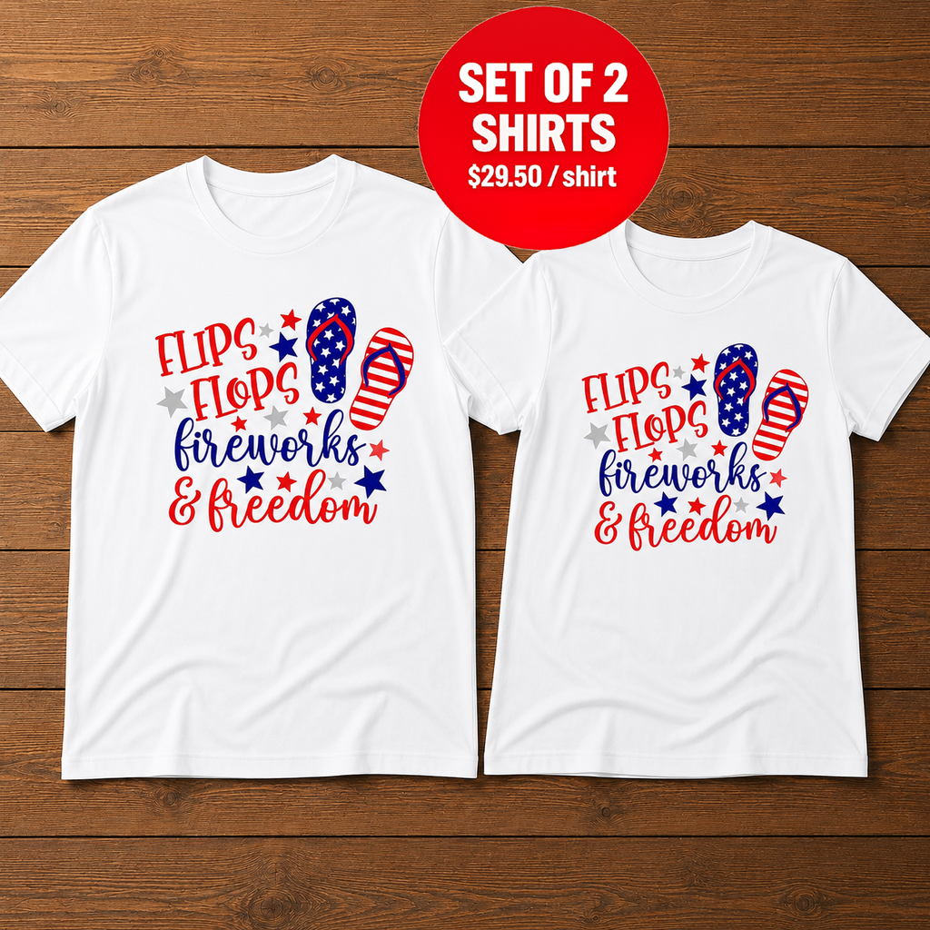 Flips Flops Fireworks & Freedom T-Shirt
