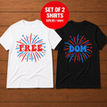 Freedom 4th Of July Matching Couple T-Shirt