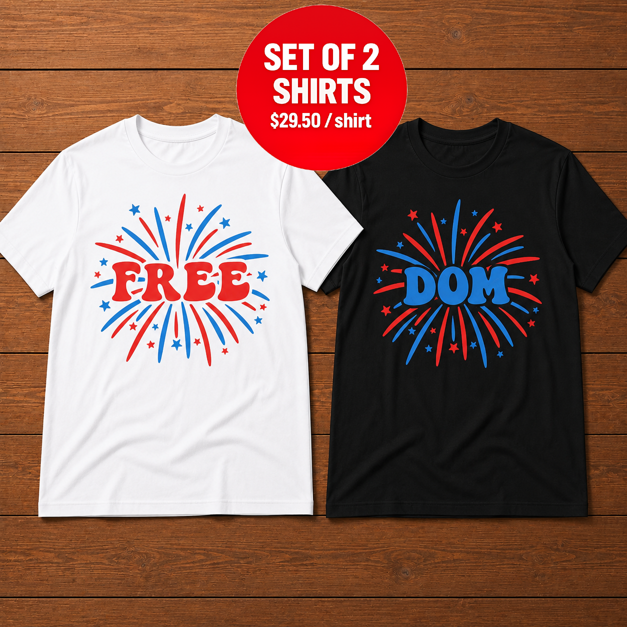 Freedom 4th Of July Matching Couple T-Shirt