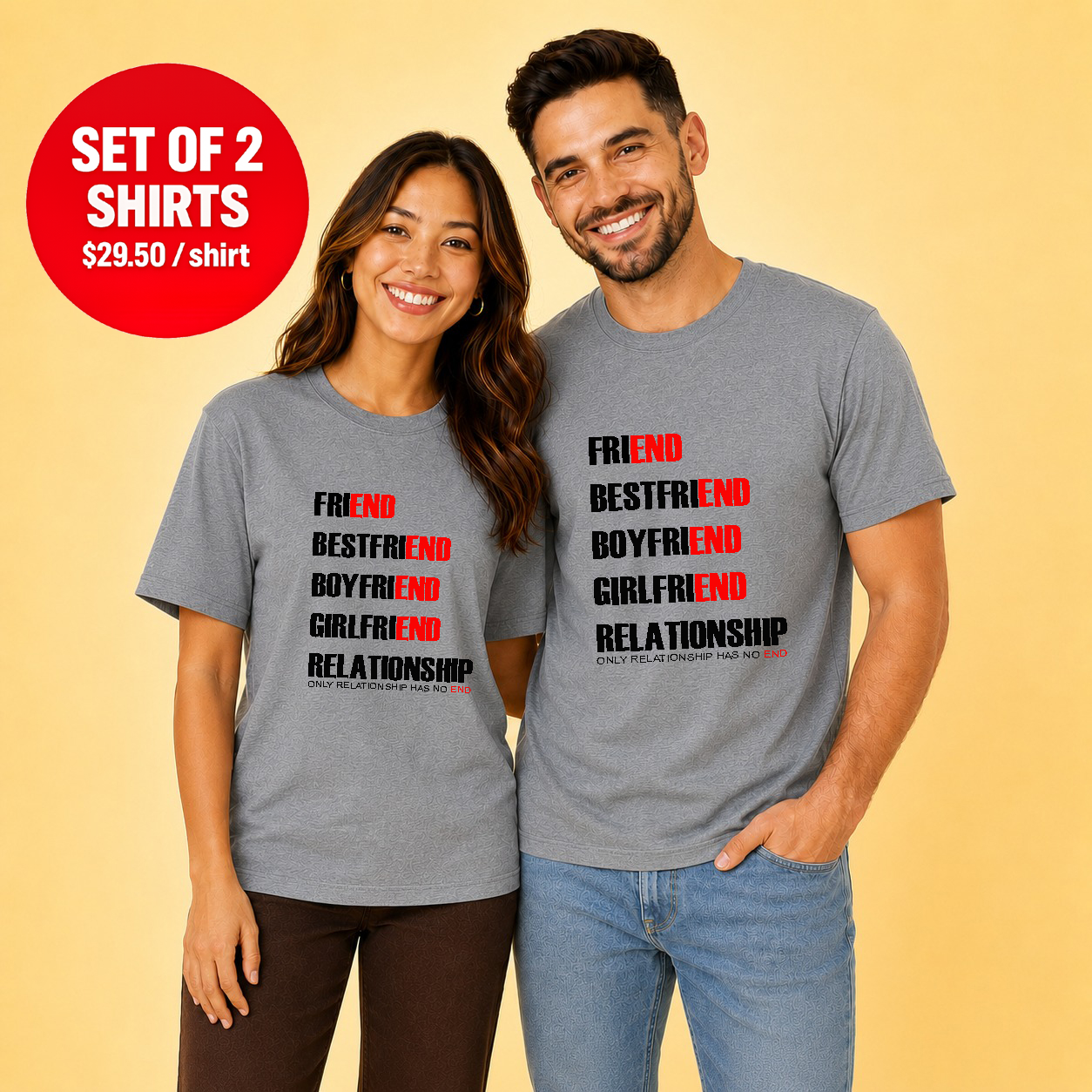 Friend, Bestfriend, Boyfriend, Girlfriend has end Couple T Shirt