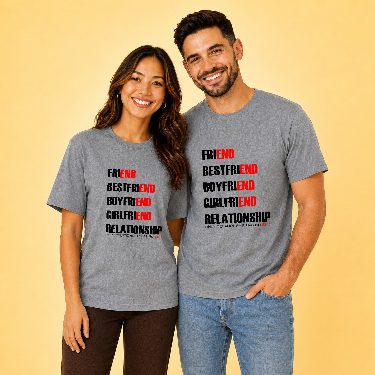 Friend, Bestfriend, Boyfriend, Girlfriend has end Couple T Shirt