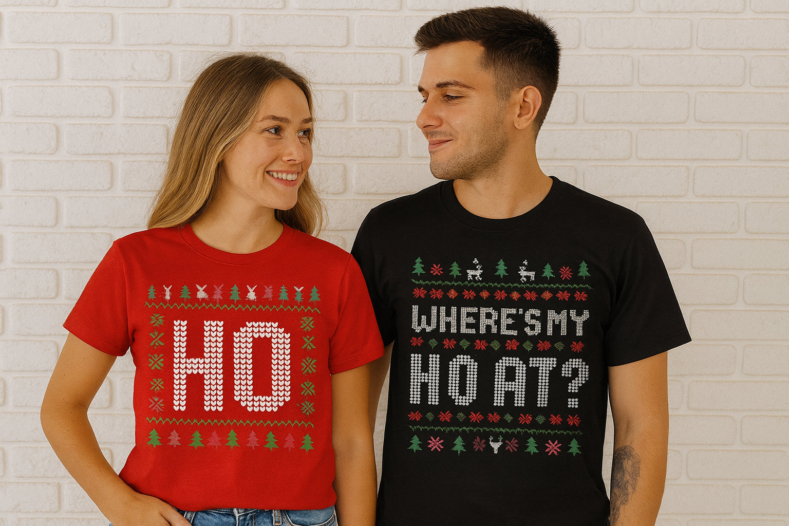 Funny Ugly Xmas Matching Couple T Shirt