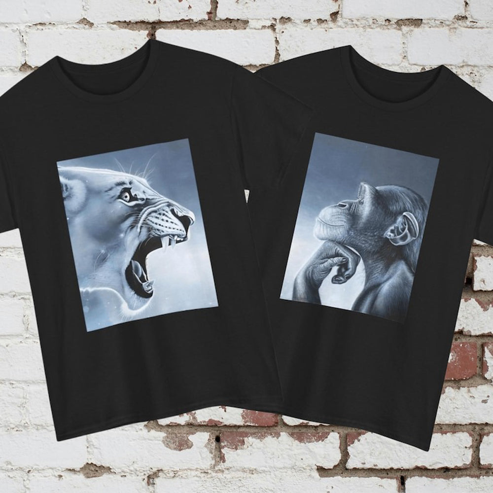 Funny Rage Bait Lion And Monkey Meme T-Shirt