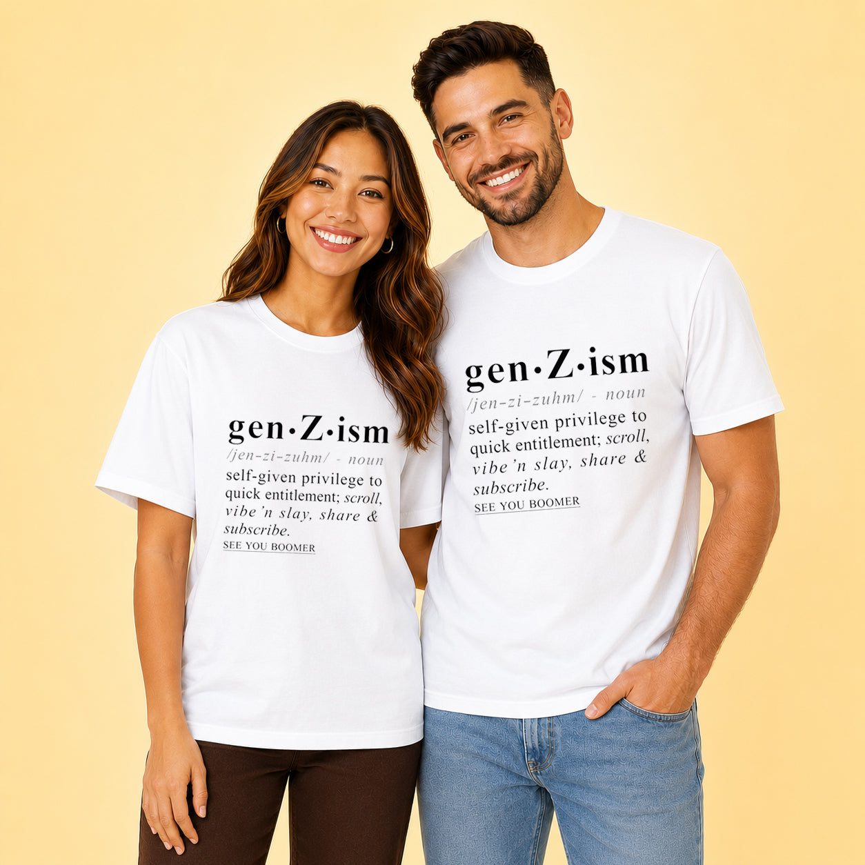 Gen Z Ism Discriptions Couple T Shirt