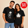 Ghost Skeleton Love Halloween Spooky Couple Matching T-Shirt