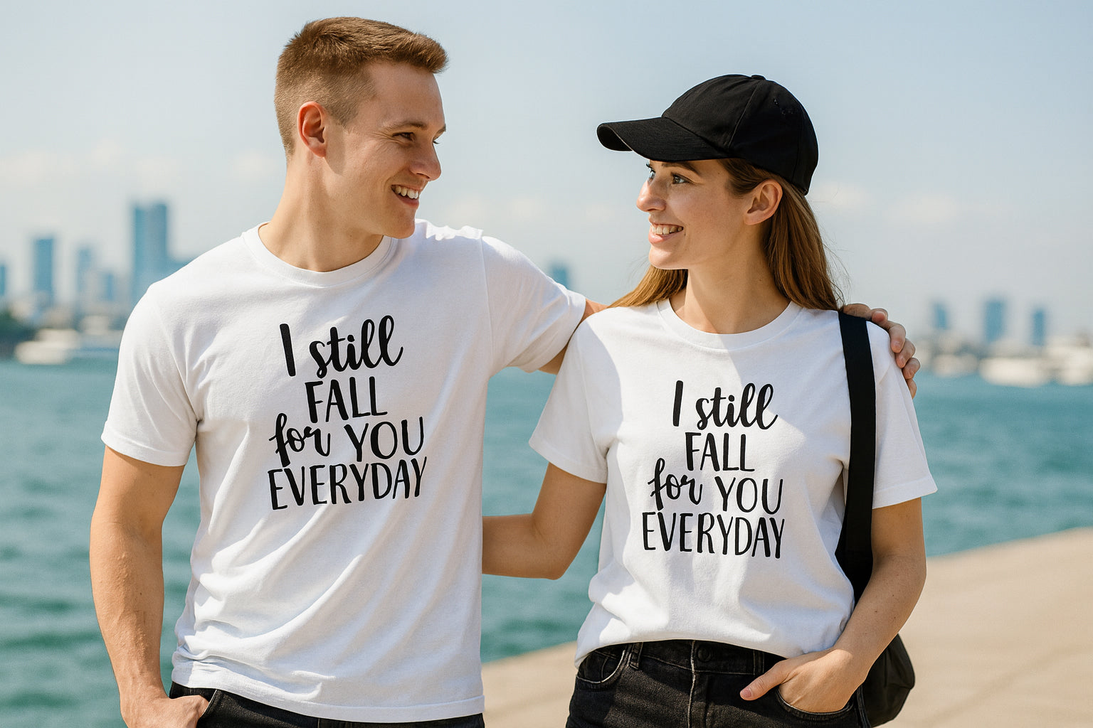 Girlfriend And Boyfriend I Still Fall For You Everyday Couple T-Shirt