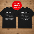 HEART PROTECT & CONNECT matching couple T-SHIRT