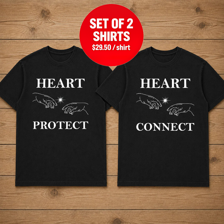 HEART PROTECT & CONNECT matching couple T-SHIRT